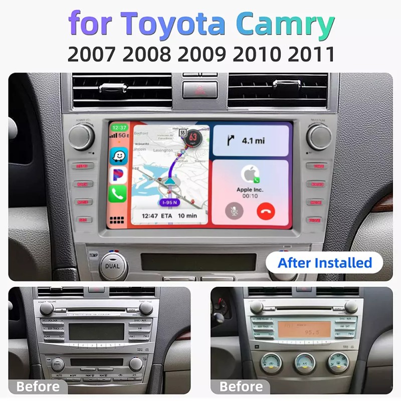 YuanTing For Toyota Camry 2007-2011 Carplay Android 13 Auto Car