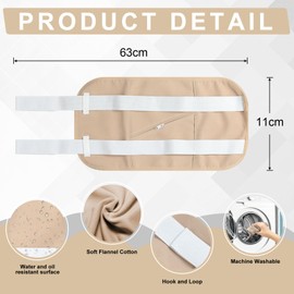 Reusable Organic Castor Oil Pack Kit, Liver Wrap and Castor Oil Pack, Cotton Compression Wrap for Liver, Improves Blood Circulation, Digestion and Relieves Constipation (Velcro Closure)