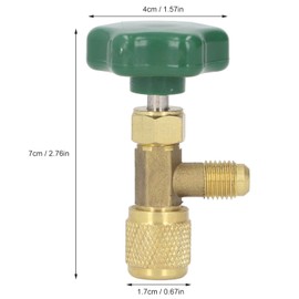 TOPINCN 1/4-Zoll-SAE-Kältemittelventil für Klimaanlagen, Auslaufsicheres Kupfer-ABS-Kältemitteltankventil Zum Austausch, Klimaanlagenteil