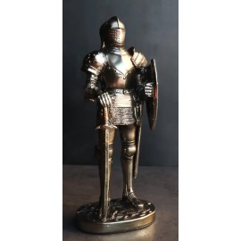 Ebros Sir Geoffrey English Champion Knight Figurine 7"Tall Lion Heraldry Shield