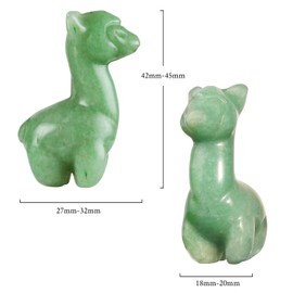 Nupuyai Green Aventurine Crystal Alpaca Figure Decoration Small Carved Stone Llama Figure Gemstone Animals Statue Lucky Charm Pocket Stone Talisman Gift