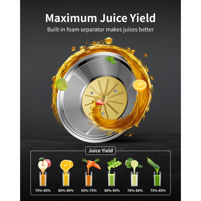 GDOR 1200W Juicer Machines with Larger 3.2" Feed Chute, 45oz