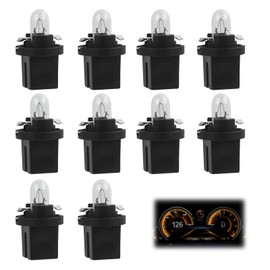 10 Stück T5 LED Glühbirnen 12V 2W B8.5D Sockel, DC 12V 30mA Mini Ersatzlampen für Auto Armaturenbrettbeleuchtung, Hellgelb Leuchtmittel mit direktem Anschluss für Tachobeleuchtung, Anzeigeinstrumente