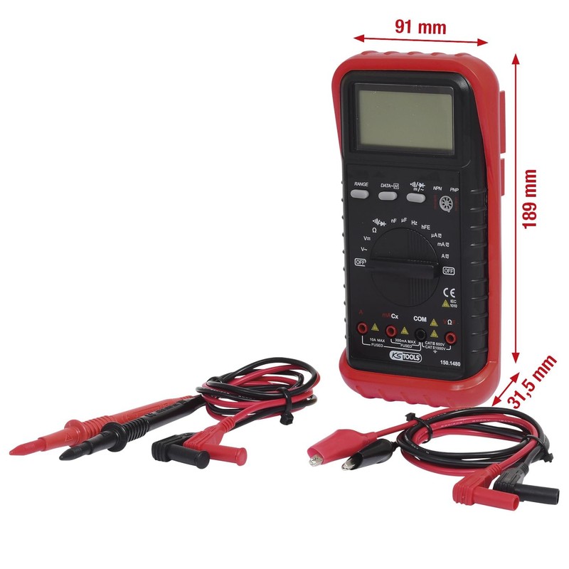 KS Tools 150.148 Automotive Multimeter Including Test Probes