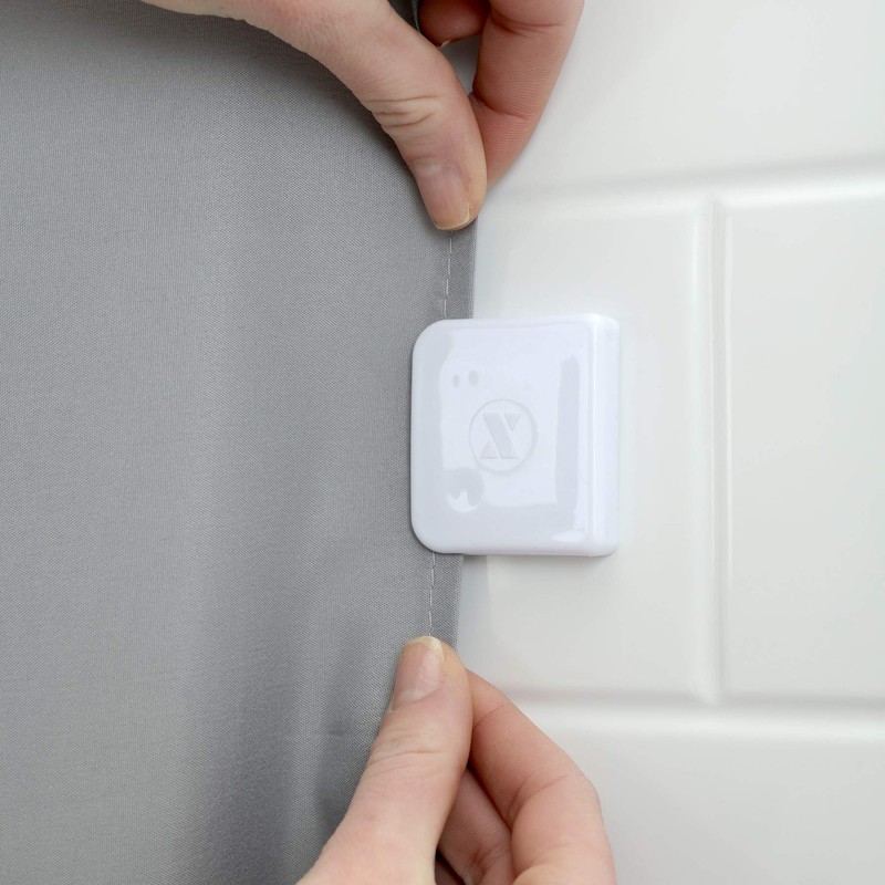 SlipX Solutions Adhesive Shower Splash Clips for Shower Curtains, Keeps