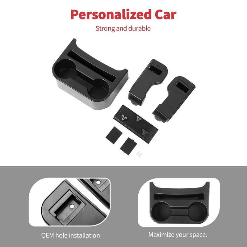 Linskip Rear Seat Cup Holder + Chargering Slot Organizer Compatible