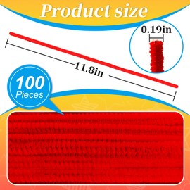 100PCS Red Pipe Cleaners,Colored Pipe Cleaners for Crafts,Pipe Cleaners Set,Pipe Cleaner Craft,Art and Craft Supplies