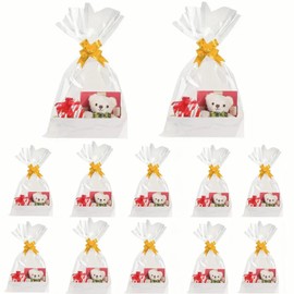 STARANDBEE 12Pack Baskets For Gifts Empty, 8x10”Thick Kraft Gift Basket with 12 Bows 12 Bags Empty Gift Baskets for Christmas,Valentine’s Day, Easter, Birthdays,Snacks, Farmers Market Holiday（White）