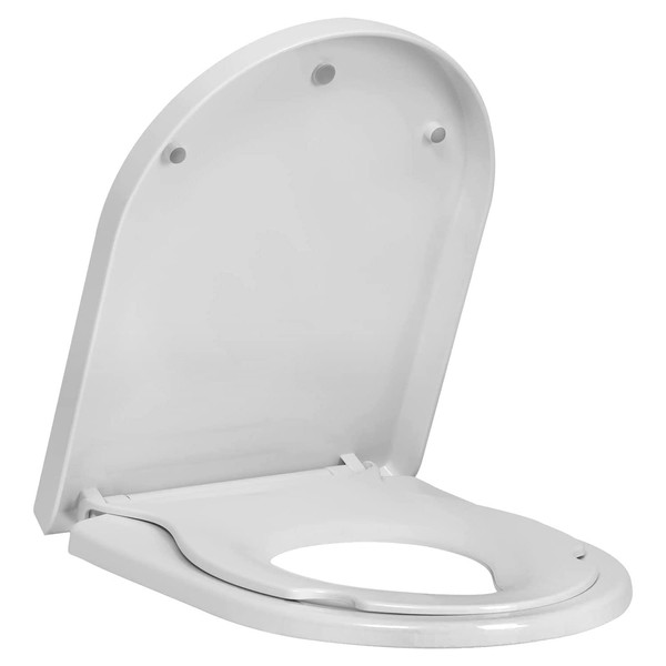 ECOSPA Family Toilet Seat D Shap with Removable Child Seat, Soft Close Quick Release, Easy Top & Bottom Mounting with Adjustable Hinges in White