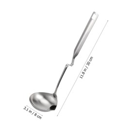 Cabilock Preserving Ladle Oil Soup Spoon Sauce Spoon Pouring Rim Soup Ladle Oil Filter Spoon Stainless Steel Sauce Spoon Oil Filter Spoon for Household Kitchen Cooking Restaurant Accessories