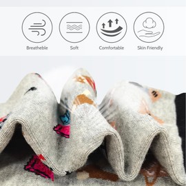 Music Socks, Music Album Inspired Gift Novelty Crew Sock with Color Pattern for Women Men Song Lover Fans Gift (Black-Grey)