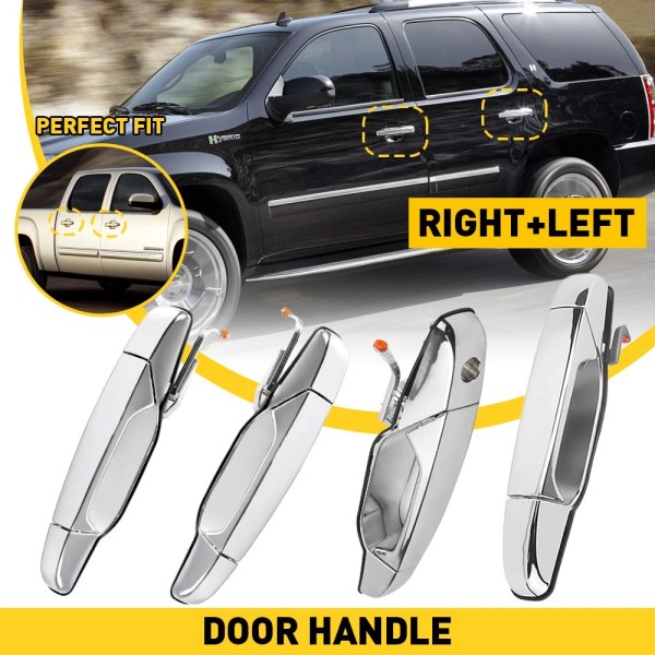 unbrand Chrome Door Front Handle For 4PCS Rear Tahoe GMC