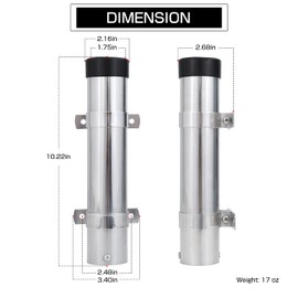 9Tong Steel Wall Rod Holder Fishing Stainless Mount Rod Holder Marine Side Boat Pole Holders Kayak Saltwater Freshwater 2Pcs