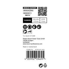 Bosch Professional 10 x Expert ‘Vehicle Rescue’ S 957 CHM Reciprocating Saw Blade (for Glass, Tough Steel, Length 150 mm, Reciprocating Saw Accessories)