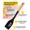 Pack of 2 Large Silicone Cooking Spoons, Heat Resistant Non