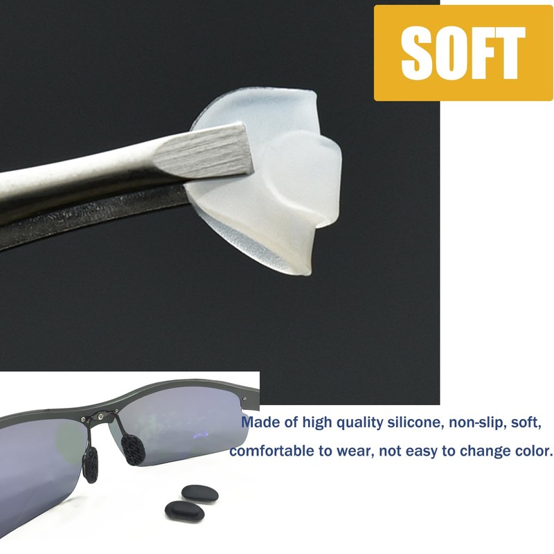 TORWOL Silicone Glasses Nose Pad, 5 Pairs Push-in Anti-Slip Glasses