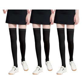DAISHA 3 Pairs Sun Protection Golf Socks UPF 50+,Ice Silk Breathable Cool Long Thigh High Stirrup Socks for Daily Wear,Multi-Sports., Medium