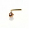 9ct Yellow Gold Rose CZ 2mm Nose Stud