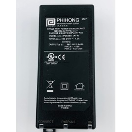 Power Over Ethernet Injector- PoE 33.6W 56V 0.6A, 802.3at Compliant, DC Output: RJ45 Connector, Input: 90-264 VAC, POE36U-1AT-R