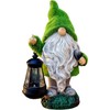  Teresa's Collections 13-Inch Garden Gnome Statue with Solar Outdoor Lights - Charming Garden Decor, Sculptures, and Statues for Front Porch, Patio, Lawn - Thoughtful Gifts for Mom on St. Patrick's Day