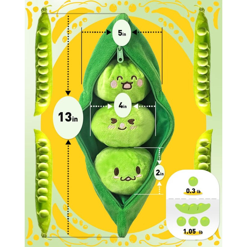 COMOIL Peas in a Pod Plush Microwave Heating Pad -