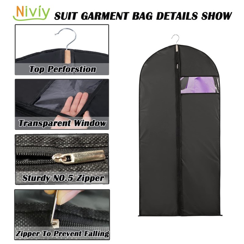 Clothes Protector Bags Dustproof Clothes Covers Niviy Moth Proof Coat