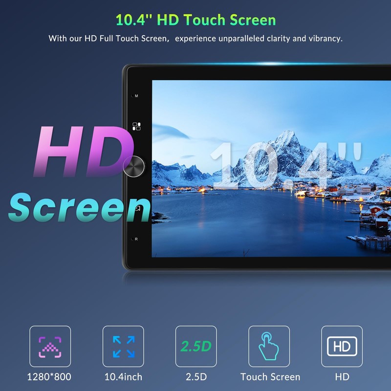 10.4" Single Din Single Din Touchscreen Car Stereo with Wireless