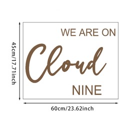 We are On Cloud Nine Decal, We are On Cloud Welcome to Baby Shower Sign, Baby Shower Decor,Gender Reveal Party Stickers, Engagement Photo Booth Backdrop.