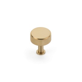 Schaub Pub House Collection 1-1/4 in. (32mm) Knurled Knob, Signature Satin Brass - 5002-SSB
