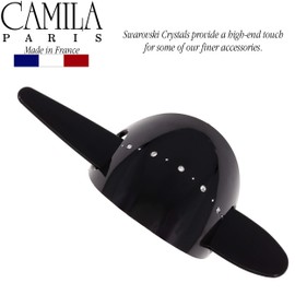 Camila Paris CP2644 French Hair Bun Holder Cover Cap Hair Updo, Black, Strong Hold Grip Hair Clips for Women, No Slip and Durable Styling Girls Hair Accessories, Made in France