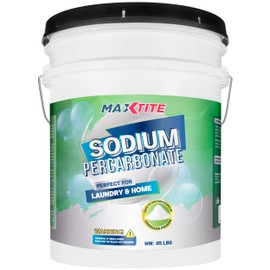 Sodium Percarbonate (45 lbs) - 100% Pure - Solid Hydrogen Peroxide/Oxygenated Bleach - Multi-Use Cleaner for Home & Laundry - HDPE container w/ Resealable Child Resistant Cap