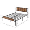 VECELO Queen Size Platform Bed Frame with Wood Headboard &