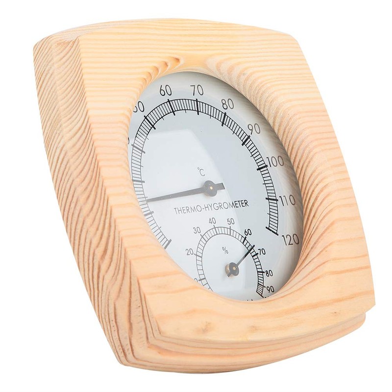 Sauna Thermometer/Hygrometer, Analog Hygrometer, Wall Mounted, High Precision, Easy to