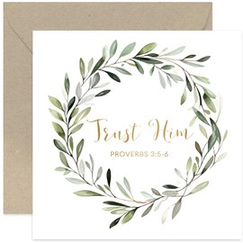 Religious Greeting Cards - Love and Support Religious Card for Friends and Family - Tough Times, Bereavement, Loss, Sympathy, Thinking of You - Proverbs | Bible Verse Card