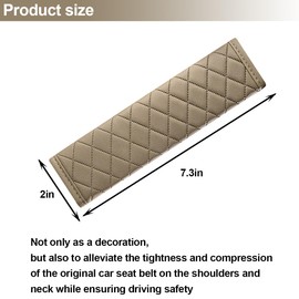 Mandark Car Seat Belt Cover, 2PCS Soft Comfort Vehicle Seatbelt Protection Pad for Safety Driving, Automotive Interior Harness Neck Shoulder Strap Protector Accessories, Universal Fit (Beige)