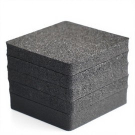 Treadmill Mat Pads, Exercise Equipment Mat-Non Slip Rubber Treadmill Pad, 0.6" Thick Rubber Mats for Floor Gym, Hardwood Floors,Carpet Anti Vibration 4 Pack (Black, 3.9x3.9)