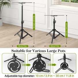 AZEAM Adjustable Plant Risers for Inside Pots, 2 PCS Planter Inserts Fillers 13"- 24" Raise for Large Flower Pots, Height Planter Lifter Stand with 4"-12" Top Support for Outdoor Indoor Plants