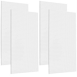 Triton Products HDW-4 High Density Fiberboard, 24" x 48" x1/4", White (Set of 4) Pegboard, 24 Inch W x 48 Inch H x 1/4 Inch D, 4 Count