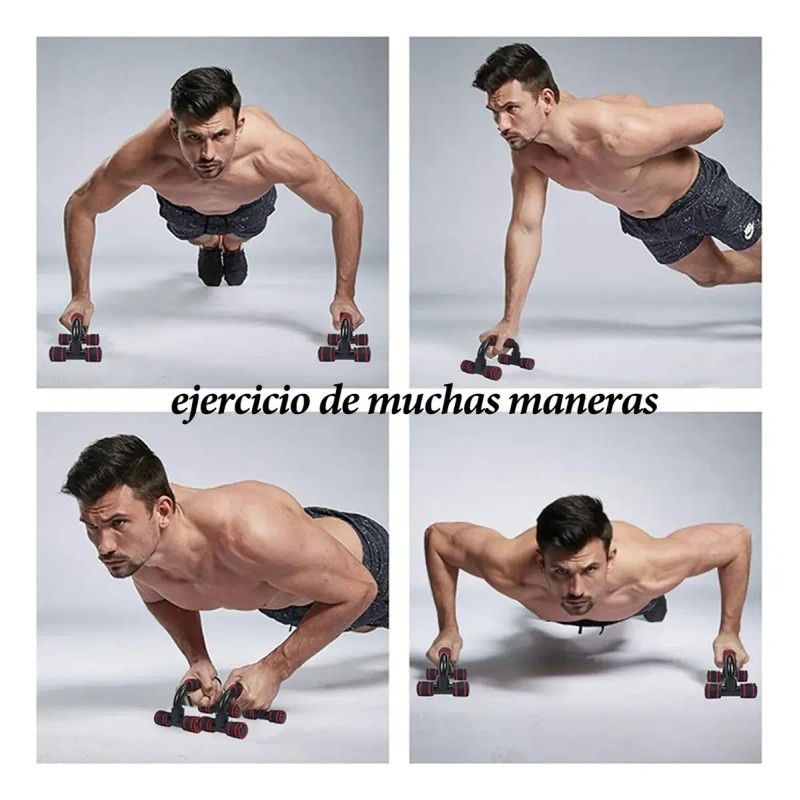 Manijas Para Flexiones 1 Par + 1 Par De Muñequeras