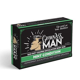 Grown Ass Man Co. Mint Condition Barra exfoliante gruesa para el cuerpo, paquete de 3