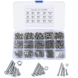 480 Pcs Pan Head Screws Bolts and Nuts Set, M2 M3 M4 Metric Hex Button Socket Head Cap Screws Nuts and Bolts, Allen Phillips Drive Head Machine Bolts Nuts Fastener Hardware Assortment Kit