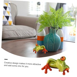 ULTECHNOVO 3pcs Resin Frog Figurine Quirky Animal Desktop Ornament for Decor Craft for Computer Unique for