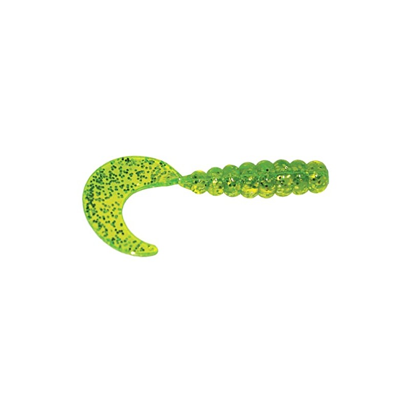 Big Bite Baits FG203 Fat Grub Fishing Bait, Chartreuse Shine,