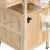 LUMISOL Outdoor Rolling Kitchen Island with Drop Leaf, 40.5" Solid