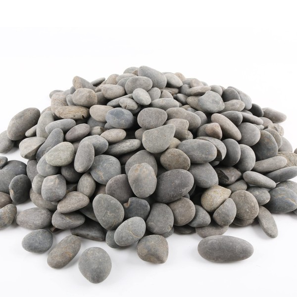 18 Pounds Natural River Rocks Mexican Beach Pebbles for Garden Landscape Stone Paving Stone Grey (1Inch)