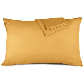 Hafaa Pillow Cases 2 Pack Brushed Microfiber Plain Pillow Cases with Envelop Closure – Wrinkle & Fade Resistant Pillow Cover, (Ochre, 50x75 cm)