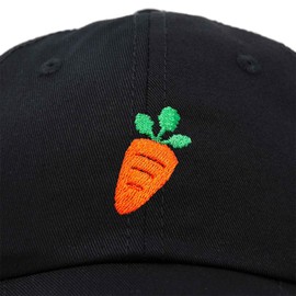 DALIX Carrot Dad Hat Cotton Twill Baseball Cap Premium Embroidered Black ,Large