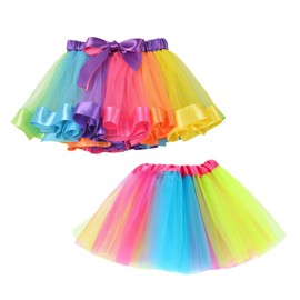 GMHLLES 2 Pack Neon Tutu Skirts for Women Soft Comfortable Elastic Waist Perfect for 80s Fancy Dress Parties Festivals