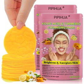 Turmeric Kojic Acid Cleansing Pads: Turmeric Cleansing Pad for Dark Spots - Turmeric Exfoliating Face Scrub Pads for Face and Body (80PCS)