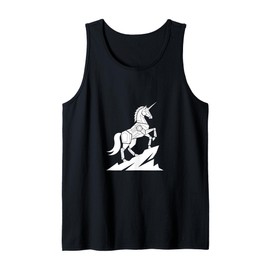 Majestic Unicorn Standing On Rocky Hill Graphic Tank Top